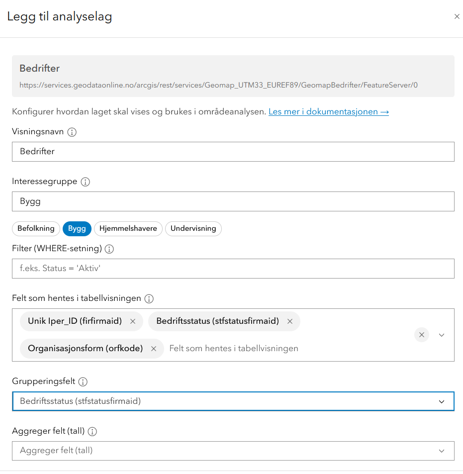 Legg til analyselag – trinn 2