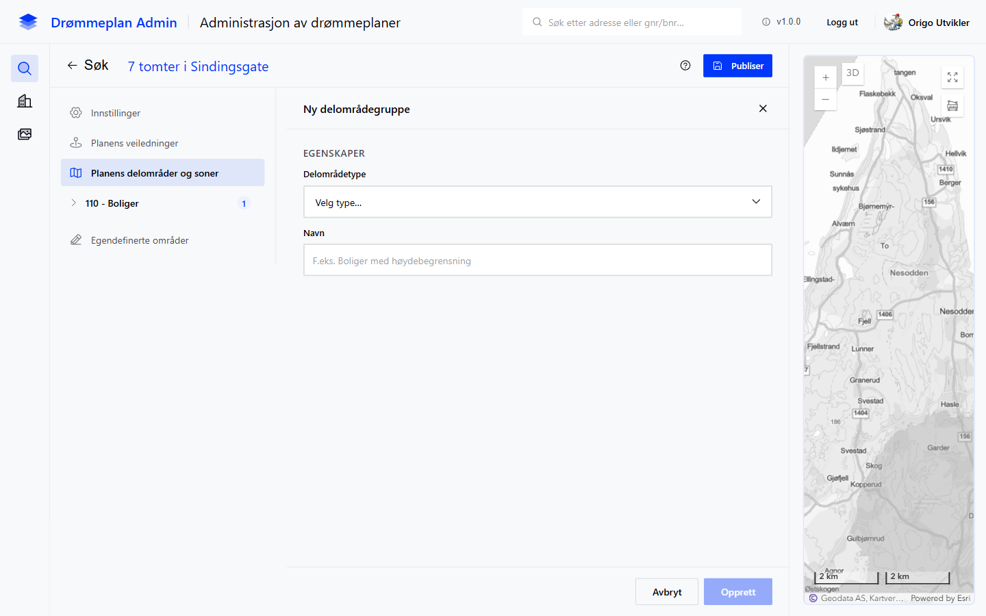 Grupperedigering med kartklikk og liste