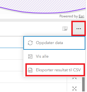 Eksport av tabell