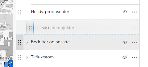 Endre rekkefølge på kartlag