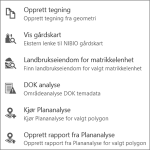 kontekstmeny resultat matrikkelenhet