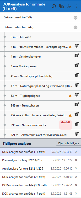 DOK-analysepanelet med de tre resultatgruppene