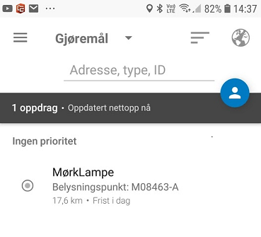 Hent opp oppdraget