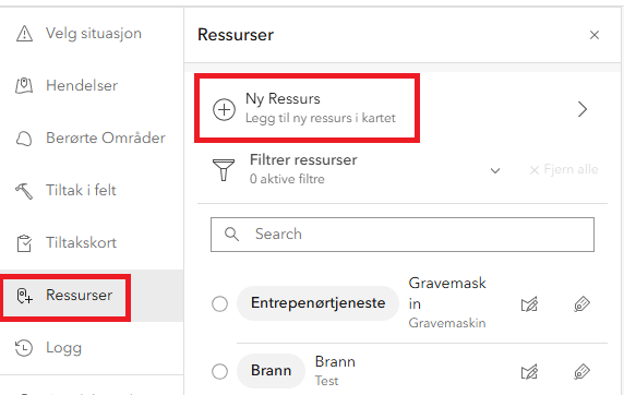 Opprett ressurs