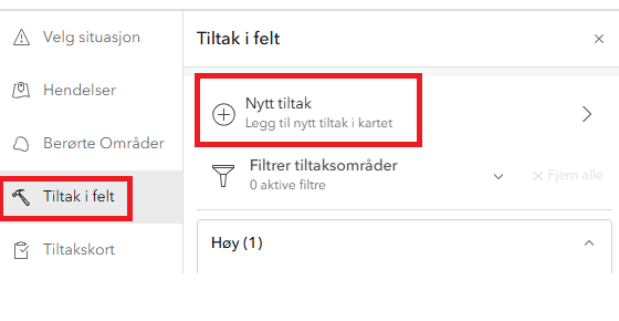 Opprett tiltak
