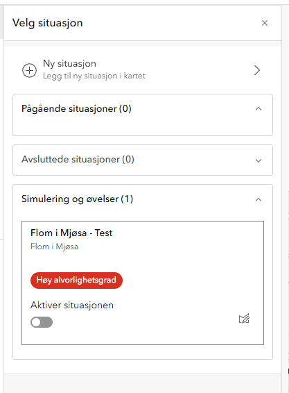 Oversikt over situasjoner