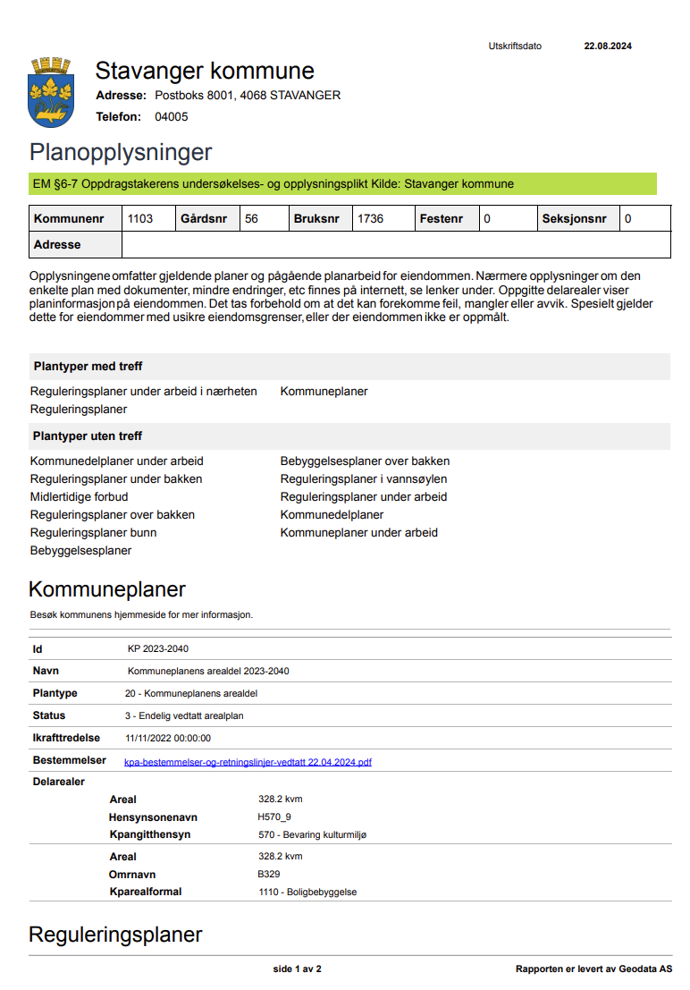 planrapport