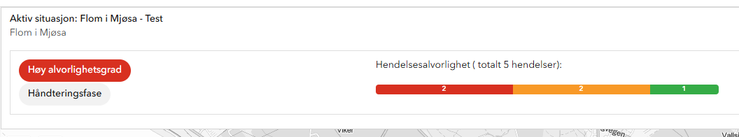 Situasjonspanelet med hendelser