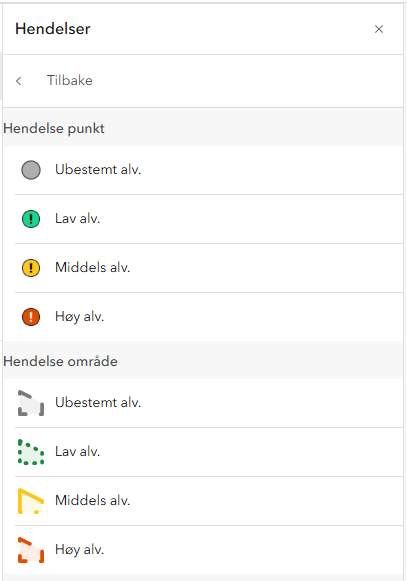 Velg punkt eller område